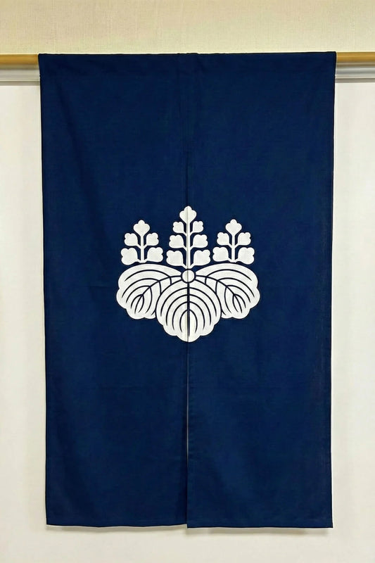 Cotton Noren | Kamon（Crest） - aiiro