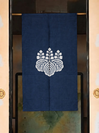 Linen Noren | Kamon(Crest) - aiiro